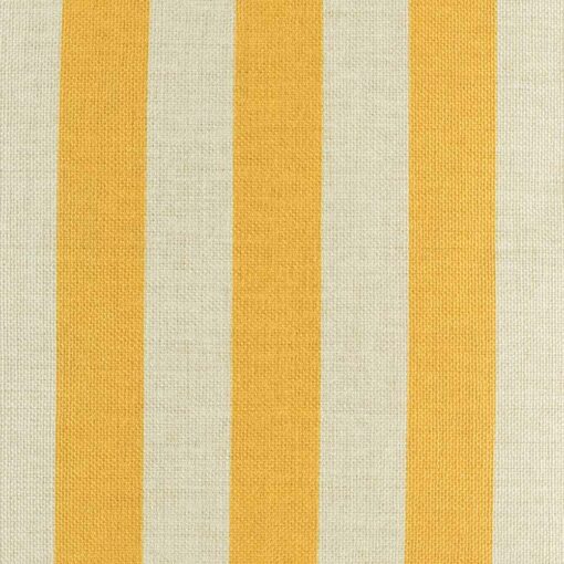 closer look at cushion cover with Mustard Vertical Stripe pattern.