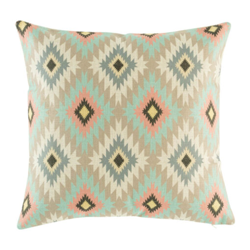cushion with Pastel Ikat pattern.