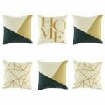 3 tri colour cushion cover, 2 geometric pattern and one 