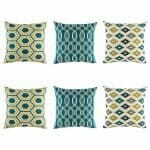 3 pairs of multi Patterned cushion cover Gold and Blue colours.