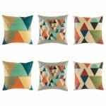 6 cushion with Multi Colour Triangle pattern