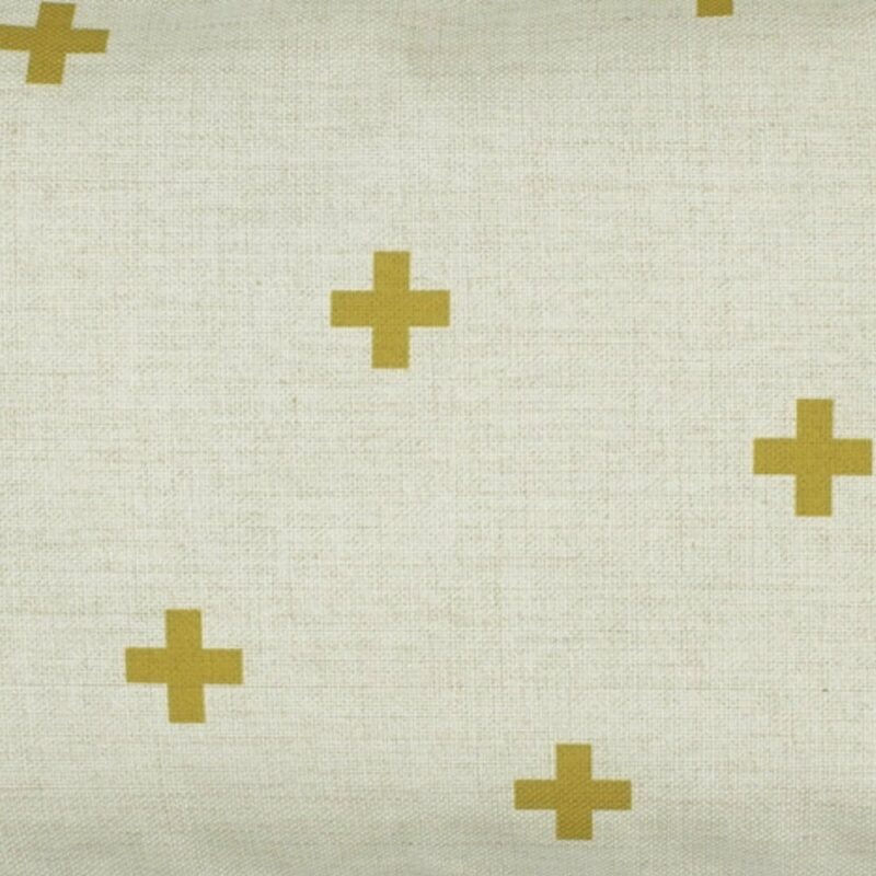 closer look at a Rectangular cushion in Gold Cross pattern -30x50cm