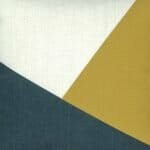 closer look at a cushion cover in Tri Colour pattern in mustard, navy and white colours - 45x45cm