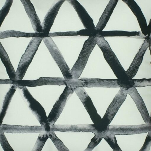 closer look at a cushion in Faded Black Trellis pattern - 45x45cm