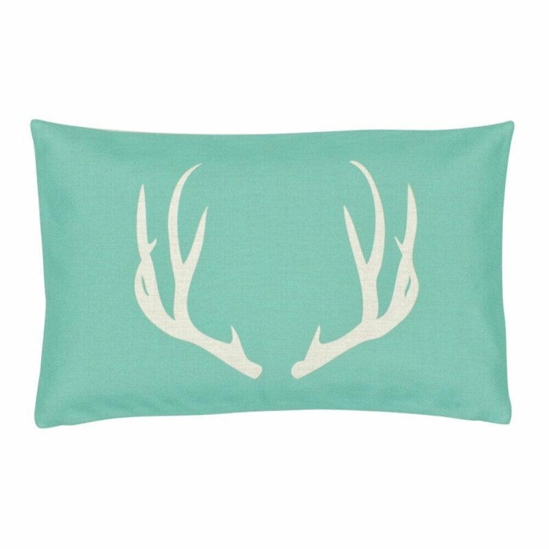 Aqua Blue Stag Rectangular Cushion Cover - 30x50cm - SC407-30 Rectangular cushion cover in Aqua Blue Stag pattern -30x50cm