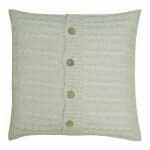 a Buttoned Cable Knit Cushion in Cream colour - 50x50cm