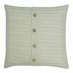 a Buttoned Cable Knit Cushion in Cream colour - 50x50cm