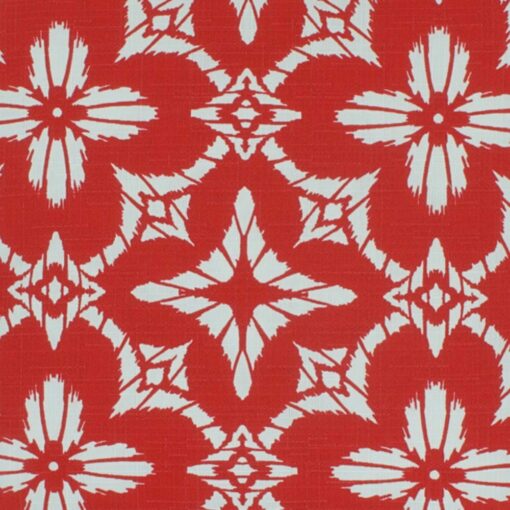 closer look at a Outdoor cushion in Modern Floral Red pattern