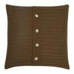 a Buttoned Cable Knit Cushion in Dark Brown colour - 50x50cm