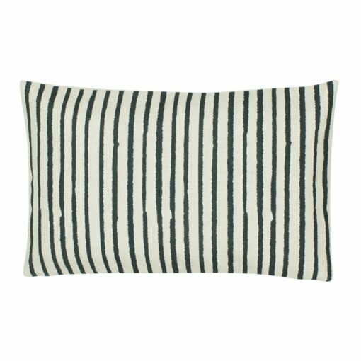 a Rectangular Cushion in Navy Thin Stripe pattern - 30x50cm