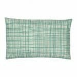 a Rectangular Cushion in Plaid Teal pattern - 30x50cm