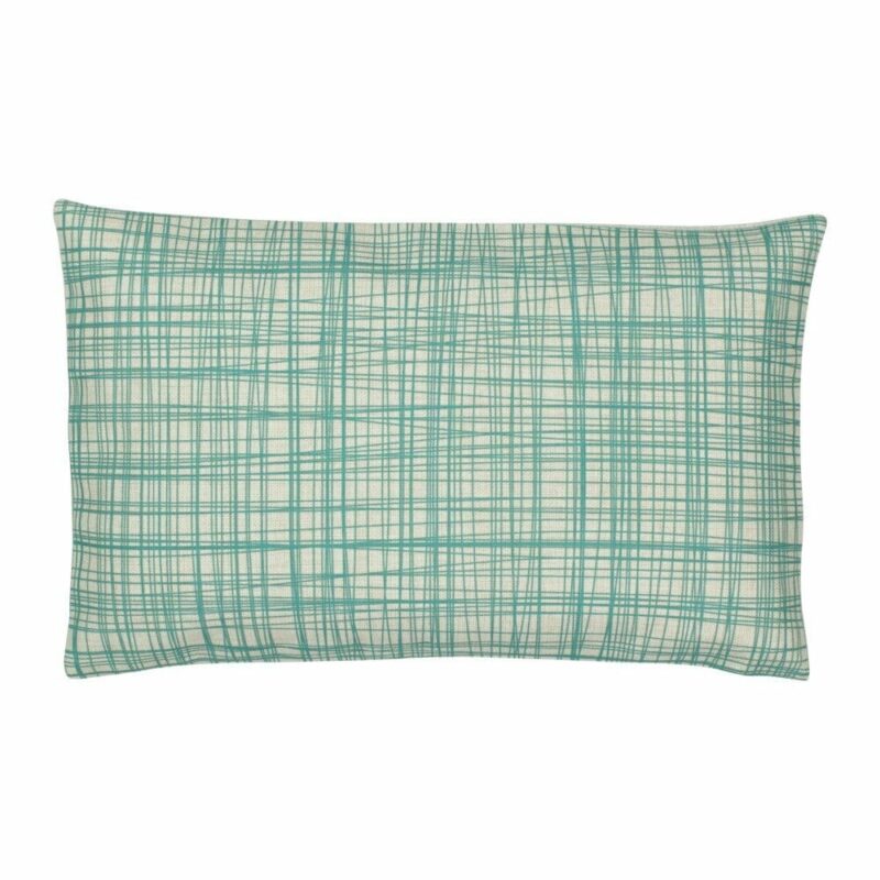 Plaid Teal Rectangular Cushion Cover - 30x50cm - SC174-30 a Rectangular Cushion in Plaid Teal pattern - 30x50cm