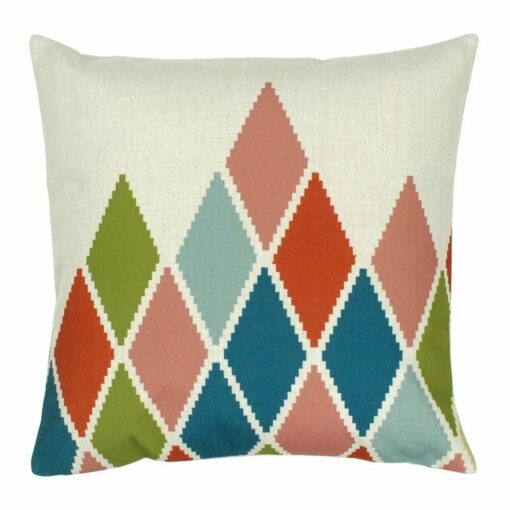 Cushion Cover in Square shape with Multi colour Diamond print - 45x45cm