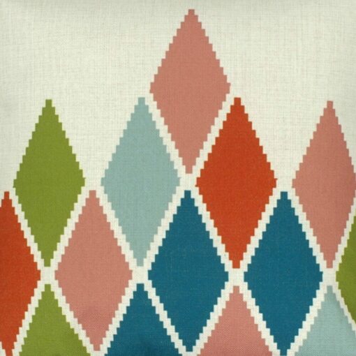 closer look at a Cushion in Square shape with Multi colour Diamond Square print - 45x45cm