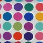 closer look at a rectangular cushion cover in Mutli Colour Polka pattern