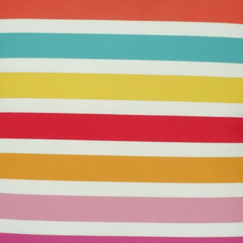closer look at a cushion in Multi Colour Horizontal Stripe pattern - 45x45cm