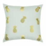 a square Cushion Cover in Small Gold Pineapples print - 45x45cm