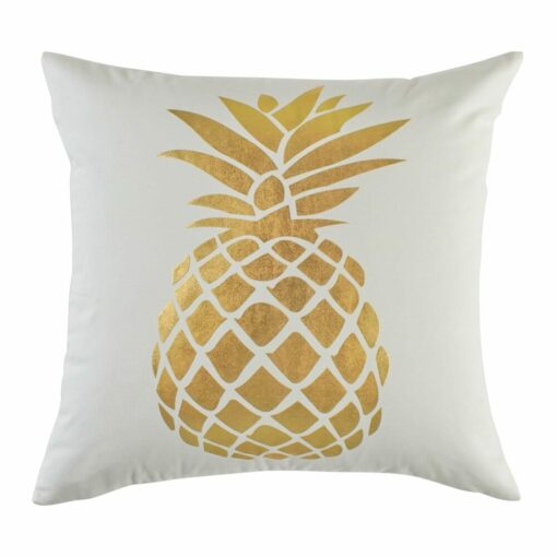 a square Cushion Cover in Gold Pineapple print - 45x45cm