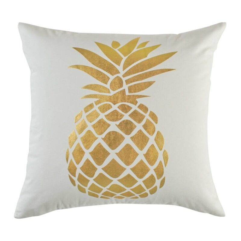 Gold Pineapple Cushion Cover - 45x45cm - SC467 a square Cushion Cover in Gold Pineapple print - 45x45cm