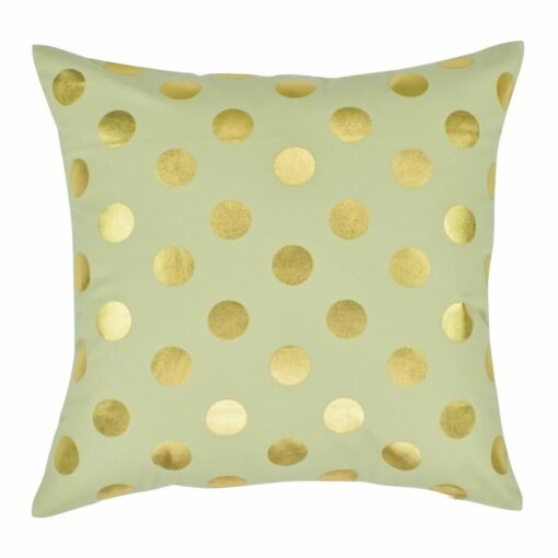 a square Cushion in Gold Polka pattern - 45x45cm