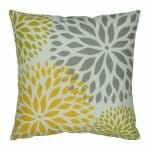 cushion cover in Grey Yellow and Gold Floral pattern - 45x45cm
