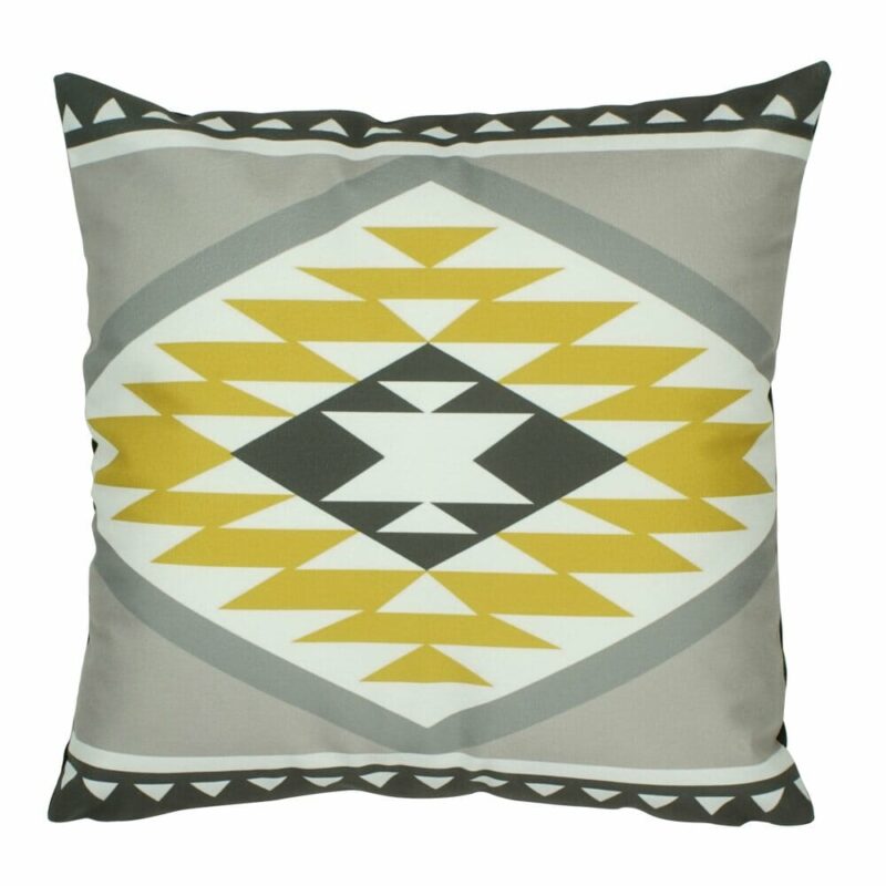 Grey and Yellow Kilim Cushion Cover - 45x45cm - SC382 cushion cover in Grey and Yellow Kilim pattern - 45x45cm