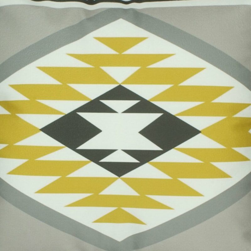 closer look at a cushion in Grey and Yellow Kilim pattern - 45x45cm