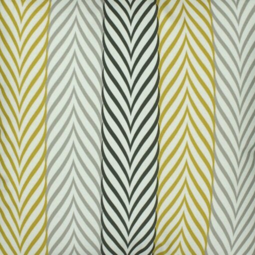 closer look at a cushion in Black Grey and Yellow Chevron pattern - 45x45cm