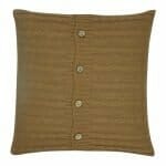 a Buttoned Cable Knit Cushion in Brown colour - 50x50cm