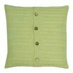 a Buttoned Cable Knit Cushion in Olive colour - 50x50cm