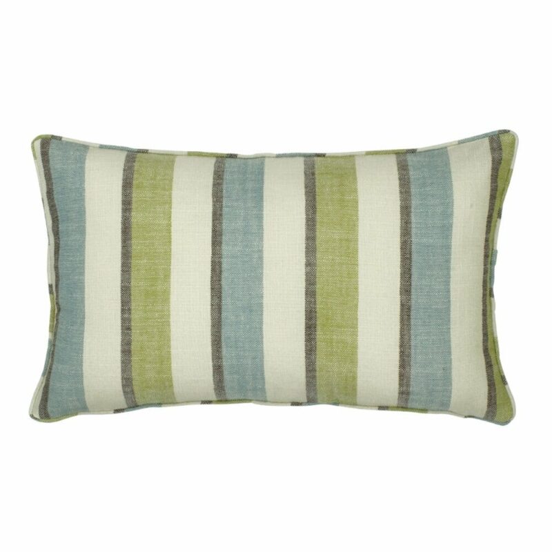 Teal and Lime Stripe Rectangular Cushion Cover - 30x50cm - SC463-30 rectangular cushion in Teal and Lime Stripe -30x50cm