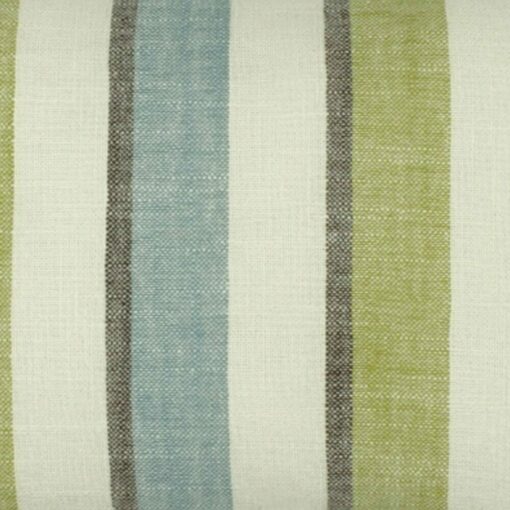 closer look at a rectangular cushion Cover in Teal and Lime Stripe -30x50cm