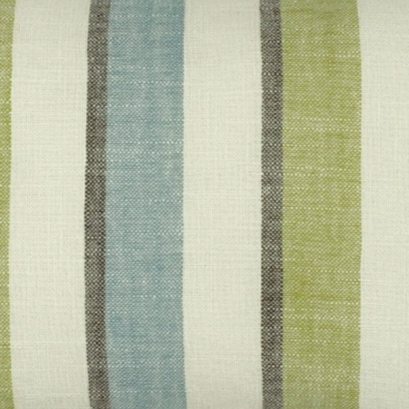 closer look at a rectangular cushion Cover in Teal and Lime Stripe -30x50cm