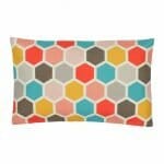 a Rectangular Cushion in Multi colour Honeycomb pattern - 30x50cm