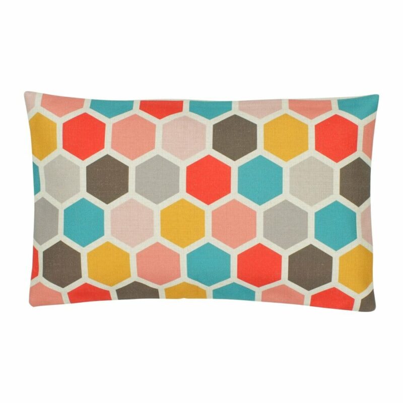 Multi colour Honeycomb Rectangular Cushion Cover - 30x50cm - SC409-30 a Rectangular Cushion in Multi colour Honeycomb pattern - 30x50cm