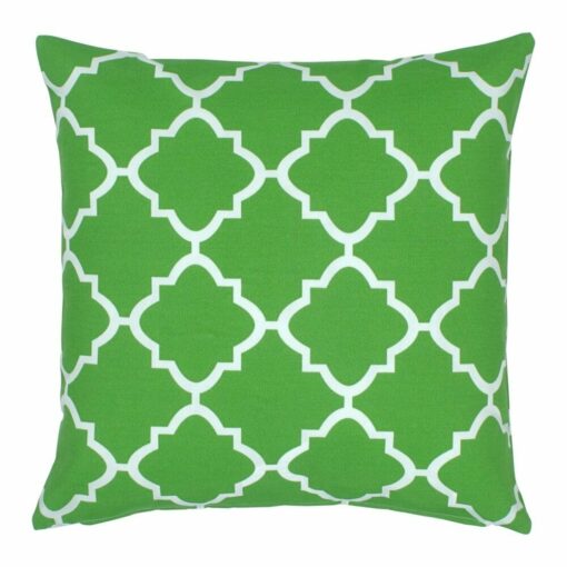 Outdoor cushion cover in Green Trellis pattern