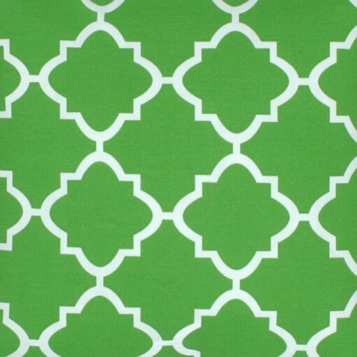 closer look at a Outdoor cushion in Green Trellis pattern