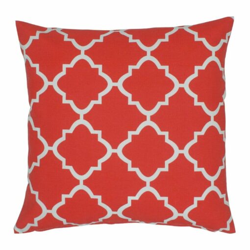 Outdoor cushion cover in Rose Red Trellis pattern