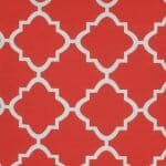 closer look at a Outdoor cushion in Rose Red Trellis pattern