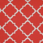 closer look at a Outdoor cushion in Rose Red Trellis pattern