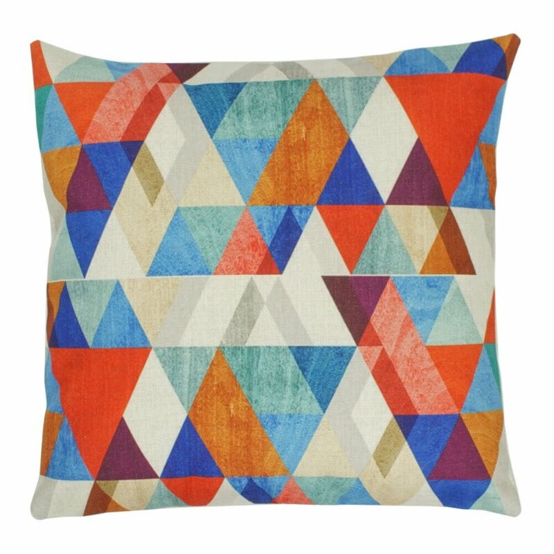 Multi Colour Geometric Cushion Cover - 45x45cm - SC359 cushion cover in Multi Colour Geometric pattern - 45x45cm