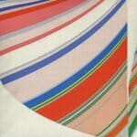 closer look at a cushion in Multi colour Lines pattern - 45x45cm