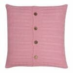 a Buttoned Cable Knit Cushion in Pink colour - 50x50cm