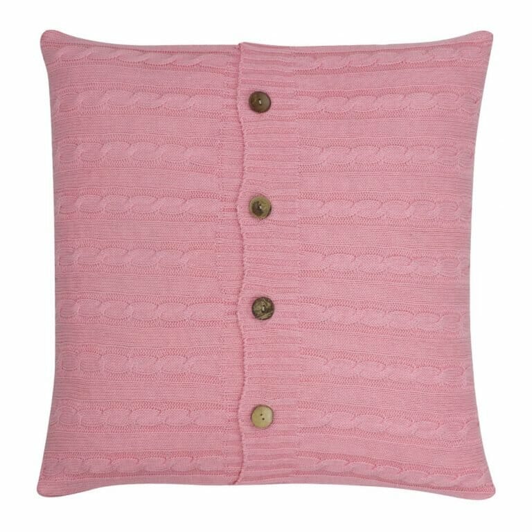 Pink Knitted Cushion Cover 50cm X 50cm