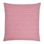 back side view of a Buttoned Cable Knit Cushion in Pink colour - 50x50cm