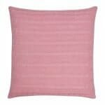 back side view of a Buttoned Cable Knit Cushion in Pink colour - 50x50cm