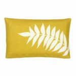 a Rectangular Cushion in Mustard with Fern print - 30x50cm