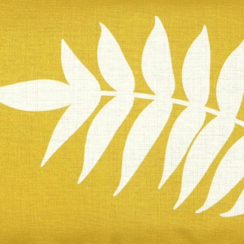 a closer look at a Rectangular Cushion cover in Mustard with Fern print - 30x50cm