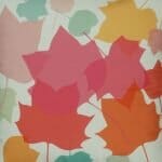 closer look at a cushion in Multi Colour Maple Leaf pattern - 45x45cm
