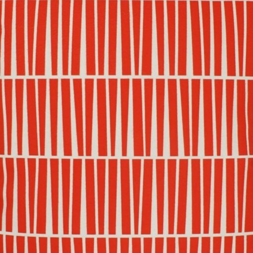 closer look at a cushion in Red and White Line pattern - 45x45cm